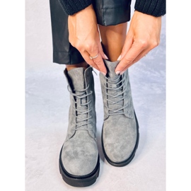 Bottines à lacets en daim gris Lavey 4