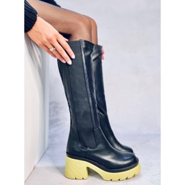 Bottes à semelles colorées de Woods NOIR/BLEU 2