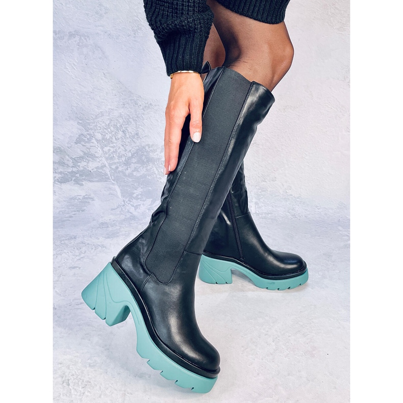 Bottes à semelles colorées de Woods NOIR/VERT le noir 1