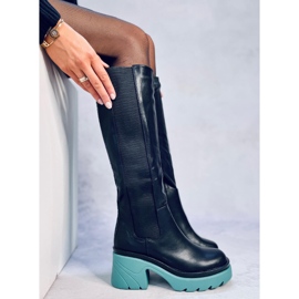 Bottes à semelles colorées de Woods NOIR/VERT le noir 4