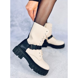 Bottines plates à lacets Kieran Beige 2