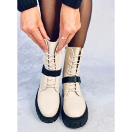 Bottines plates à lacets Kieran Beige 1
