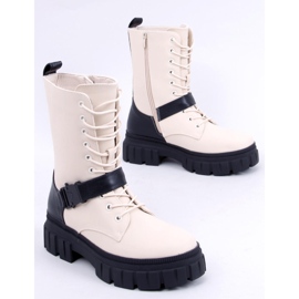 Bottines plates à lacets Kieran Beige 4
