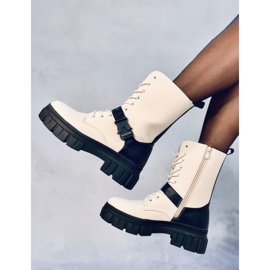 Bottines plates à lacets Kieran Beige 5