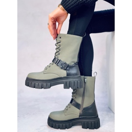 Bottines plates à lacets Kieran Green vert 3