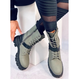 Bottines plates à lacets Kieran Green vert 2