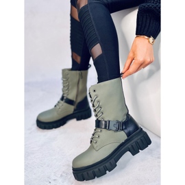 Bottines plates à lacets Kieran Green vert 1