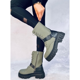 Bottines plates à lacets Kieran Green vert 5