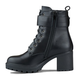 Bottines femme noires à grosse boucle le noir 2