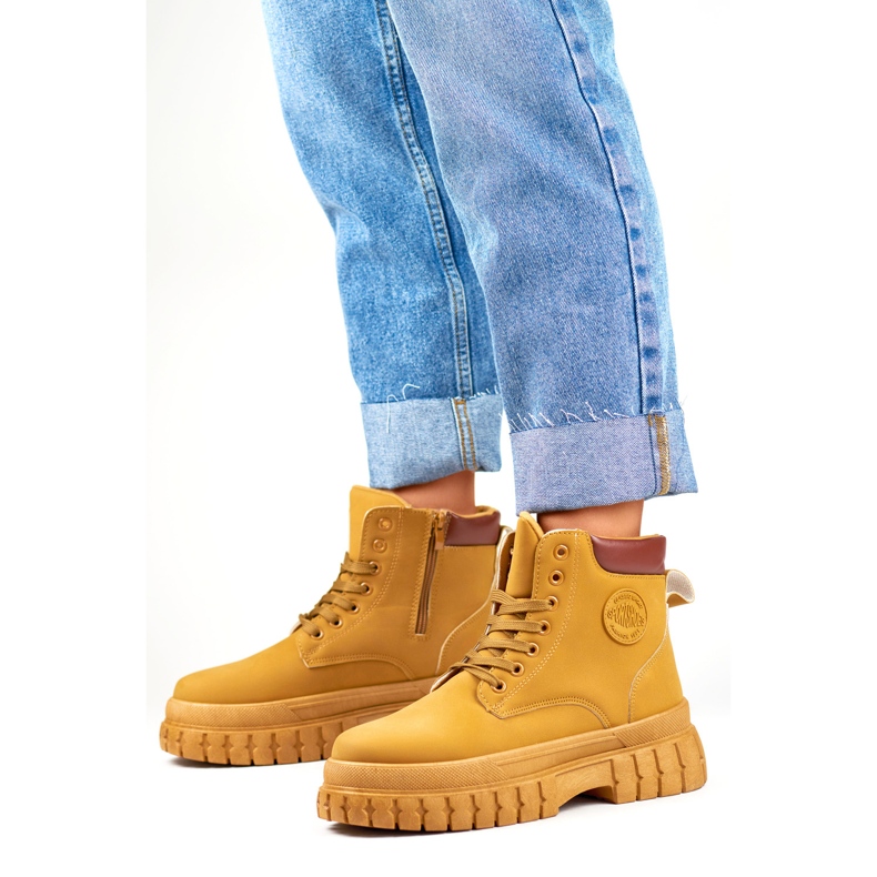 Bottines classiques femme camel brun 1