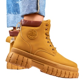 Bottines classiques femme camel brun 4