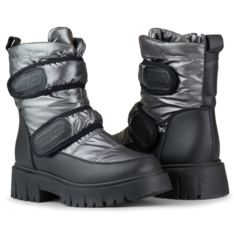Bottes de neige chaudes pour femmes avec velcro Laila noir 2