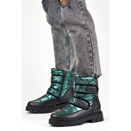 Bottes de neige chaudes pour femmes avec velcro Laila noir 1