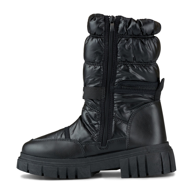 Chaussures montantes et chaudes pour femmes à semelle épaisse noir 2