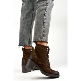 Bottines femme à lacets en daim marron brun 5