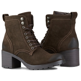 Bottines femme à lacets en daim marron brun 3