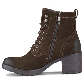 Bottines femme à lacets en daim marron brun 4