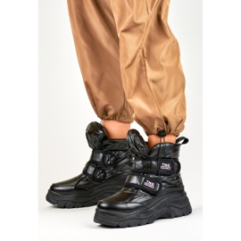 Bottes de neige pour femmes noires avec fermeture scratch 2