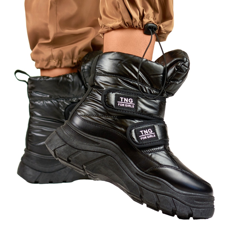 Bottes de neige pour femmes noires avec fermeture scratch le noir 1