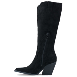 Santiags femme en daim noir le noir 1