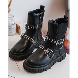 Bottines Chelsea fille à fermeture éclair, Noir Adeneia le noir 1
