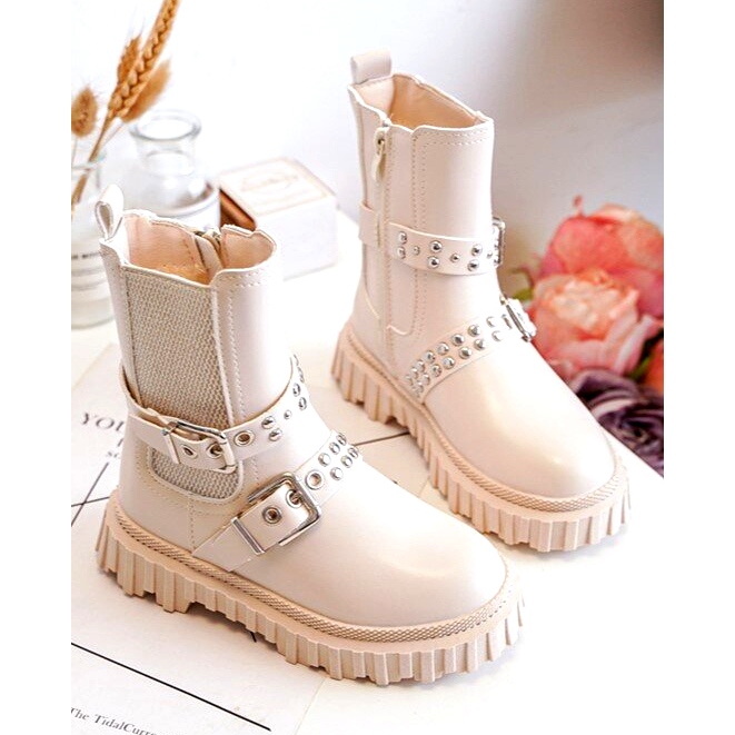 Bottines zippées beiges pour fille par Adeneia 2