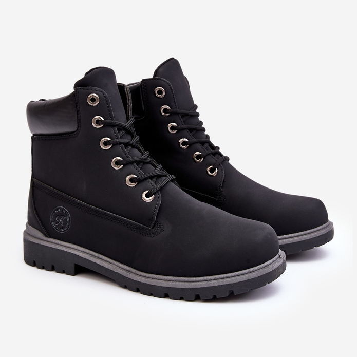 Bottines à lacets pour hommes noires Memeni 1