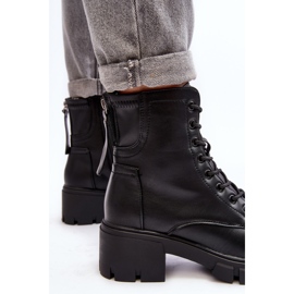Vinceza Bottes de travail isolées à fermeture éclair pour femmes noires par Evrarda 1