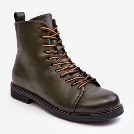 Vinceza Bottines en cuir pour femmes vert Ethel 1