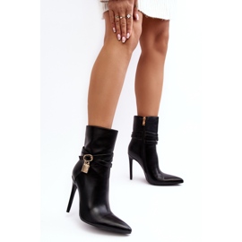 Bottes À Talons Hauts Pour Femmes Avec Lanières Noir Casulle 1