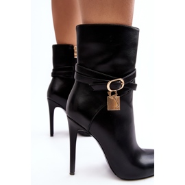Bottes À Talons Hauts Pour Femmes Avec Lanières Noir Casulle 2