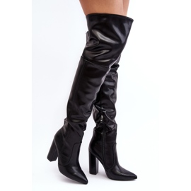 Cuissardes hautes pour femme, Noir Jeine 2