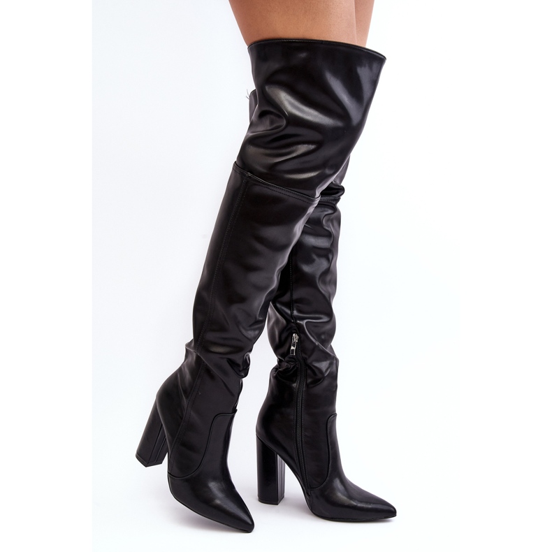 Cuissardes hautes pour femme, Noir Jeine 2