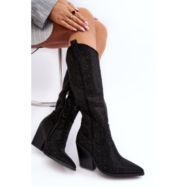 Cuissardes Cowboy Femme Ornées De Strass, Noir Poelstra 2