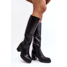 Bottes isolées à talons hauts pour femmes noires Theisen 1