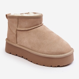Bottes de neige basses en daim à la mode beige clair Nucca 2