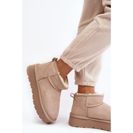 Bottes de neige basses en daim à la mode beige clair Nucca 4