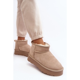 Bottes de neige basses en daim à la mode beige clair Nucca 5