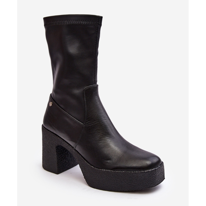 Bottines en cuir pour femmes GOE MM2N4047 Noir 2