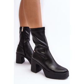 Bottines en cuir pour femmes GOE MM2N4047 Noir le noir 6