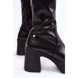 Bottines en cuir pour femmes GOE MM2N4047 Noir le noir 7