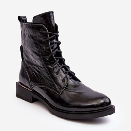 Bottines noires isolées confortables vernies Lemar Revin 1