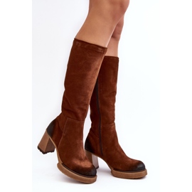 Bottes à talons hauts en daim pour femmes au-dessus du genou Lemar marron Ceraxa brun 1 Bottes à talons hauts en daim pour femmes au-dessus du genou Lemar marron Ceraxa brun 1