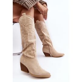 Bottes de cowboy beige clair pour femmes par Sloana 2