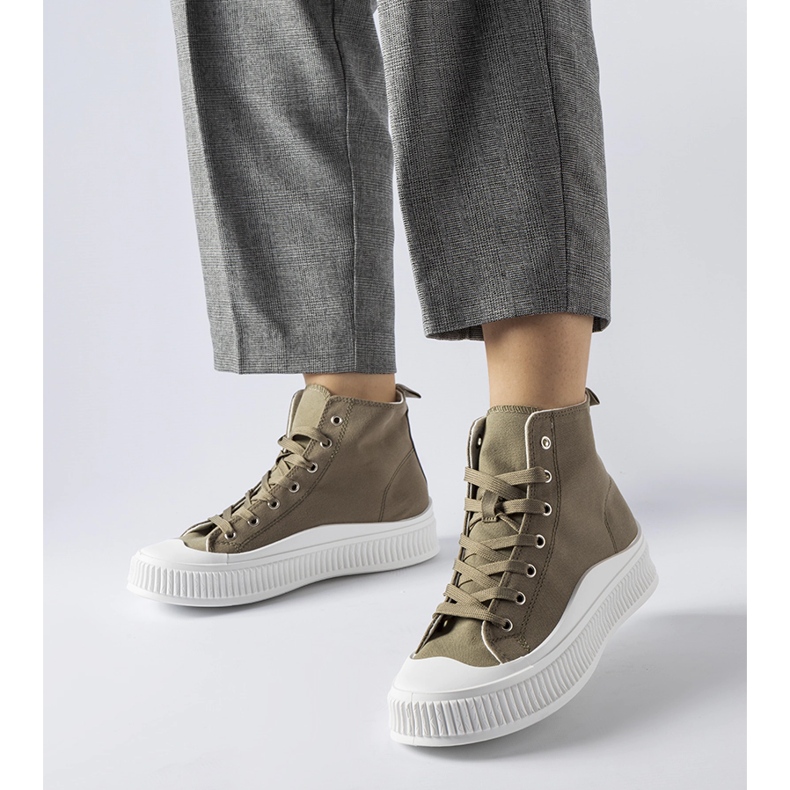 Baskets à plateforme hautes vertes par Guerrino 1