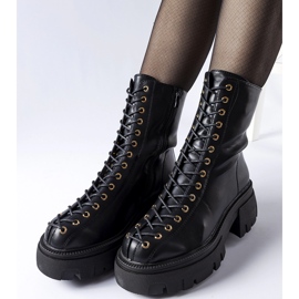 Bottes isolées noires ornées d'un liseré Amla 1