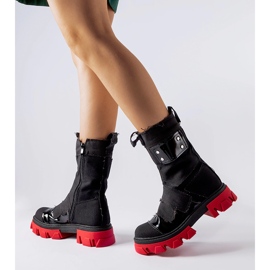 Inna Bottines patchées noires à semelle rouge Sabina le noir 2