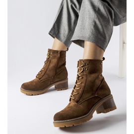 Bottines à lacets marron de Clementina brun 1