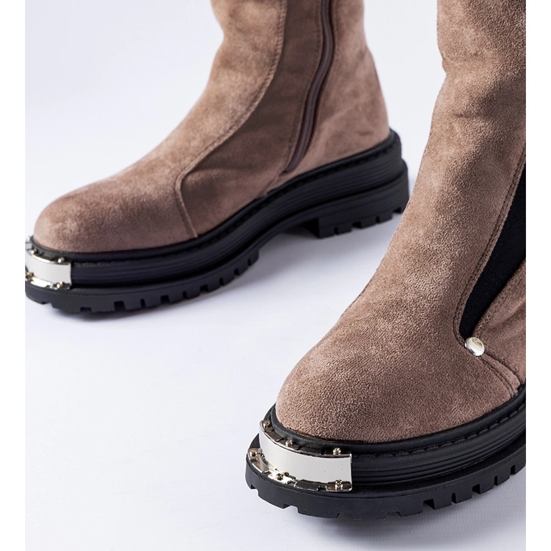 Bottines isolées marron à bout décoratif Bologna brun 1 Bottines isolées marron à bout décoratif Bologna brun 1