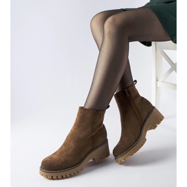 Bottines isolées marron à semelle épaisse Pieve brun 1